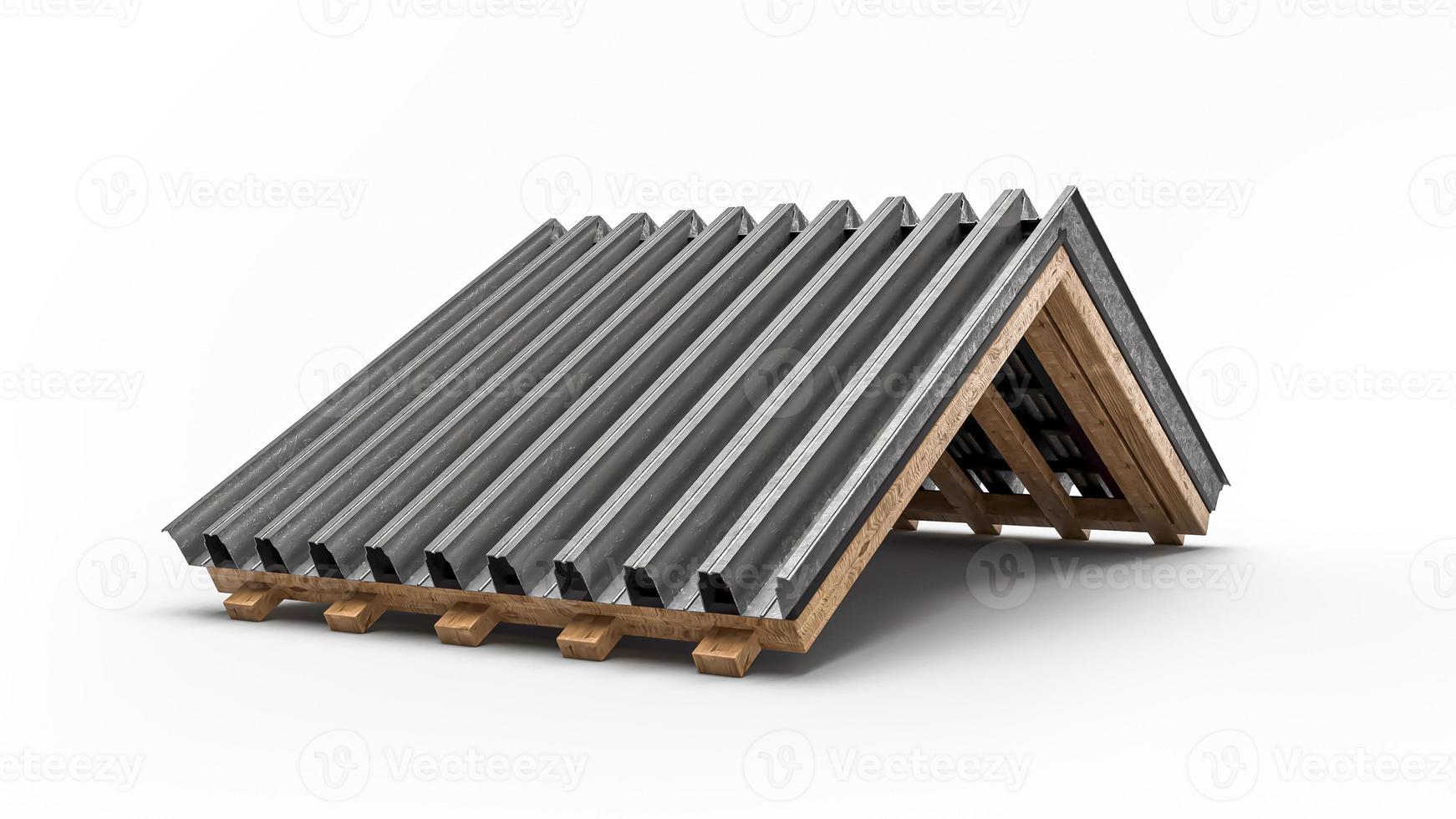 Roof isolated on white background Roof construction detail isolated on white 3d illustration photo