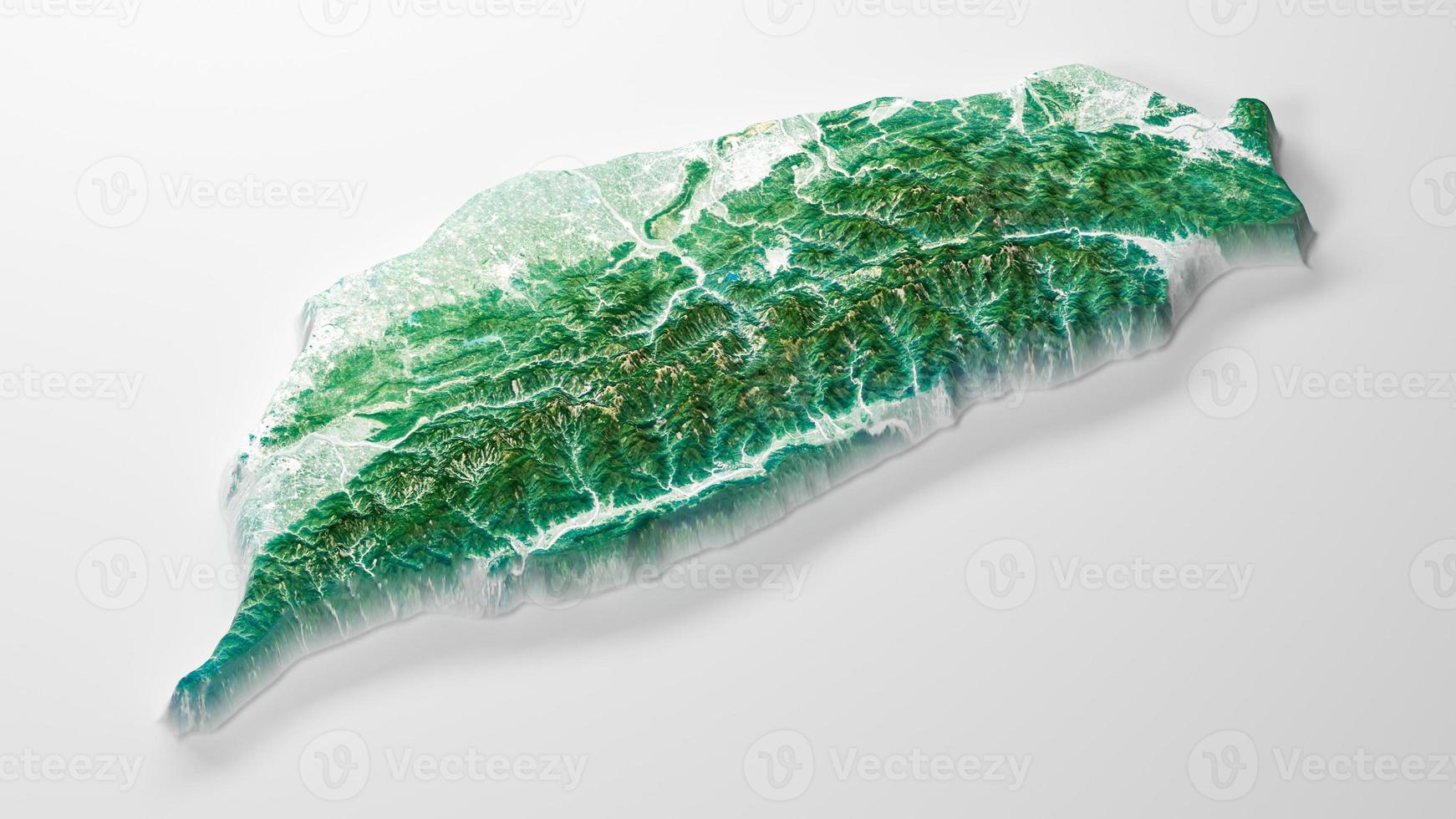 Taiwan detailed country map visualization 3d illustration photo