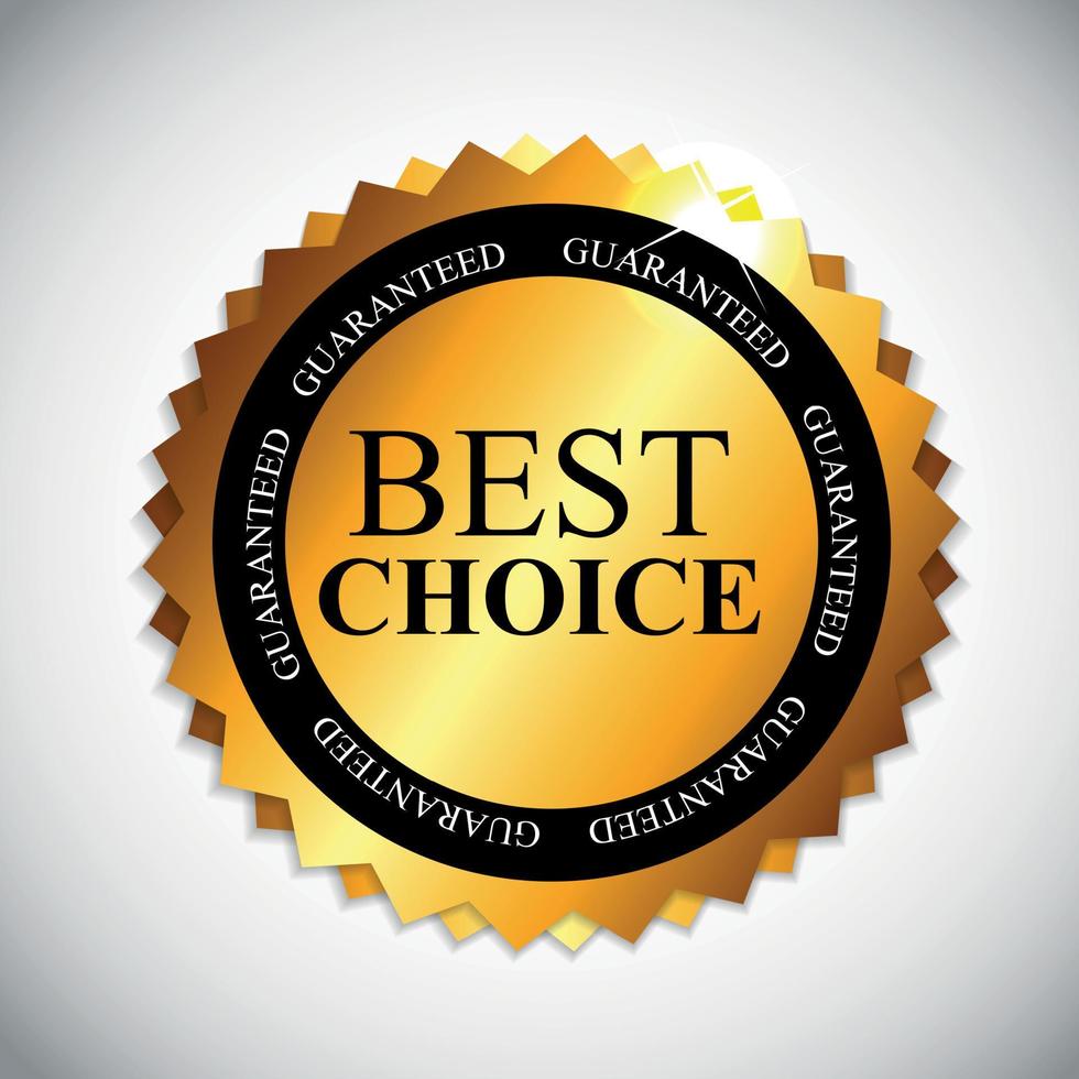 Best Choice Golden Label  Vector Illustration