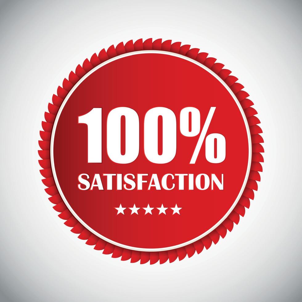 100 Satisfaction Golden Label Vector Illustration