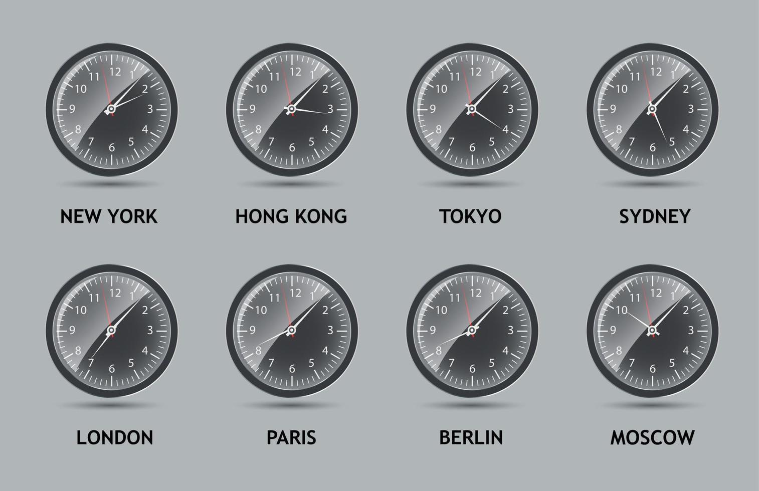 ilustración de vector de mundo de zona horaria