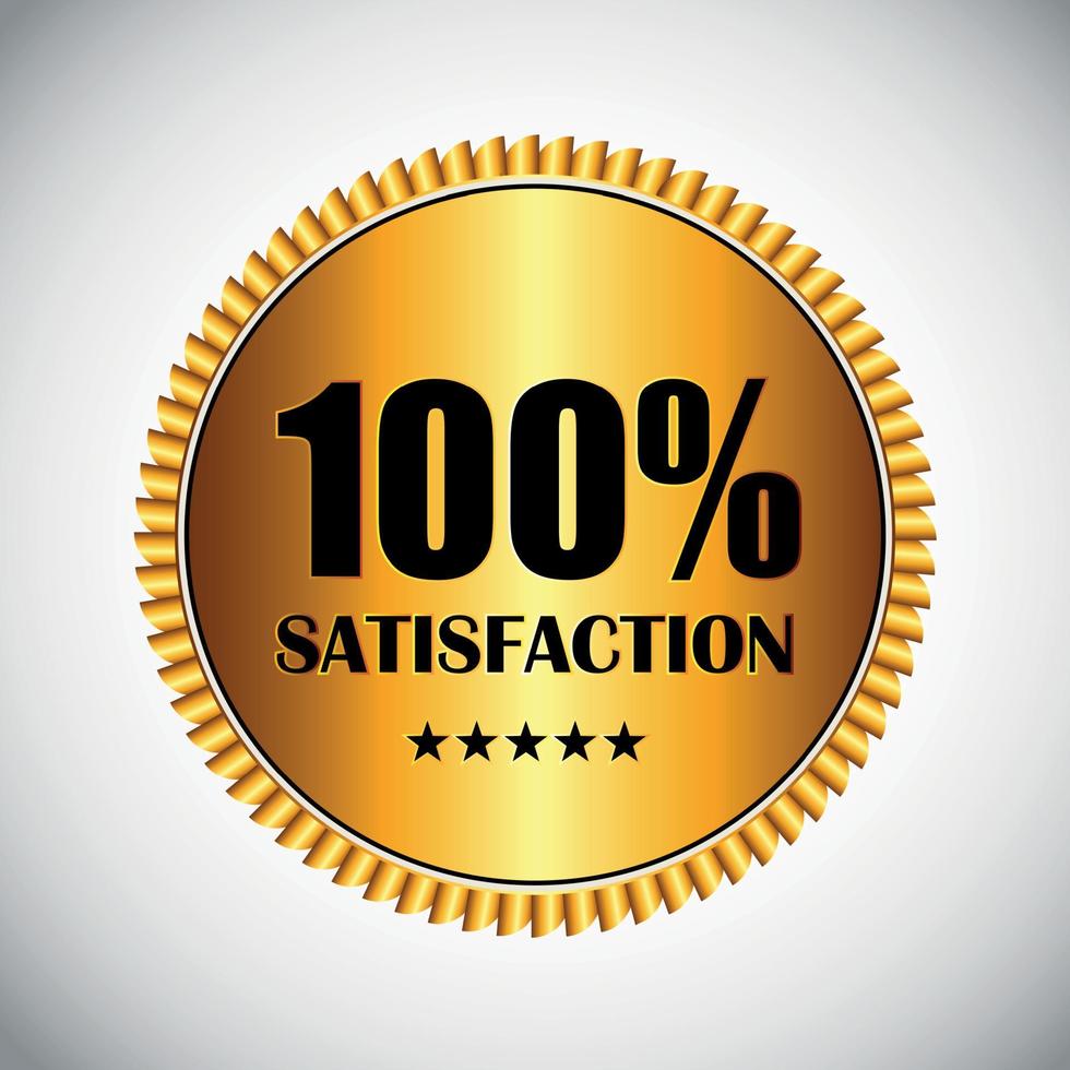 100 Satisfaction Golden Label Vector Illustration