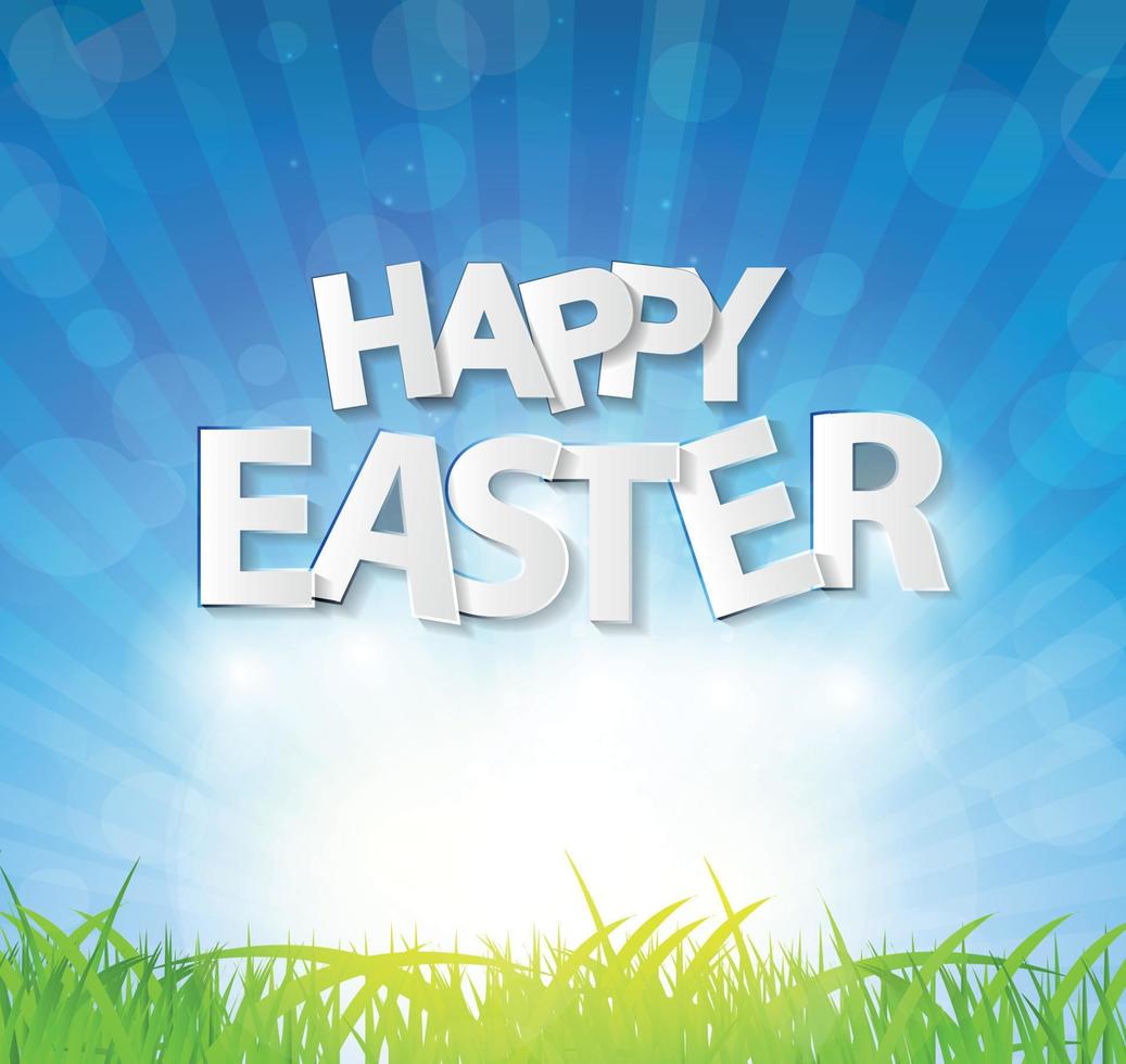 Happy Easter Spring Background Vector Illustration