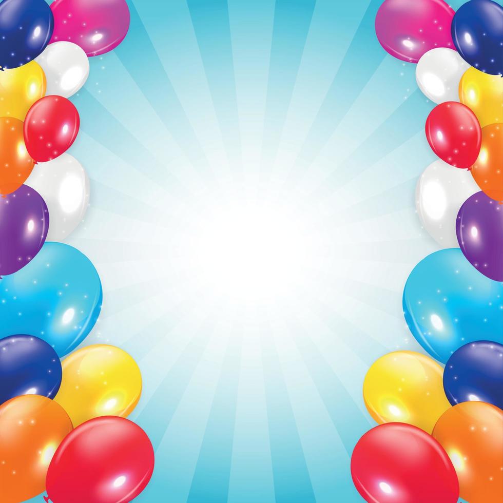 Colored Balloons Background, Vector Illustration.