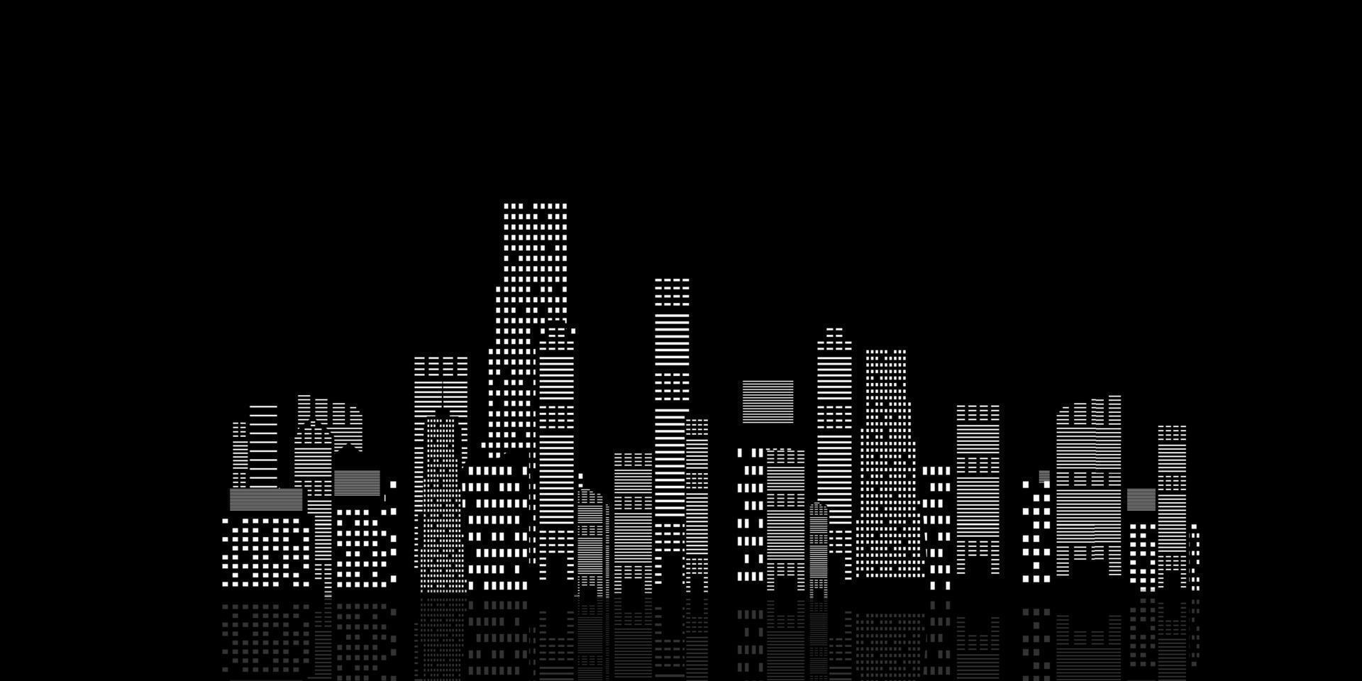 vector illustration of cities silhouette on black background