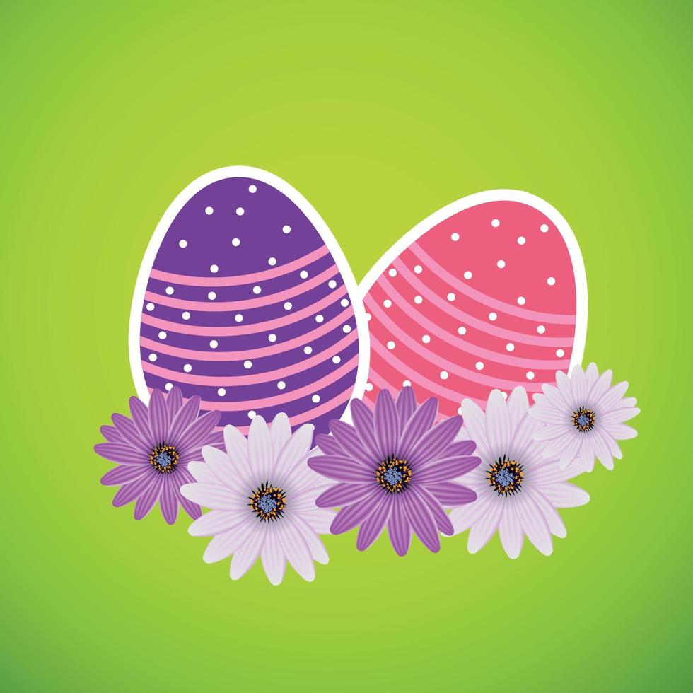 Vector Paper card with easter eggs