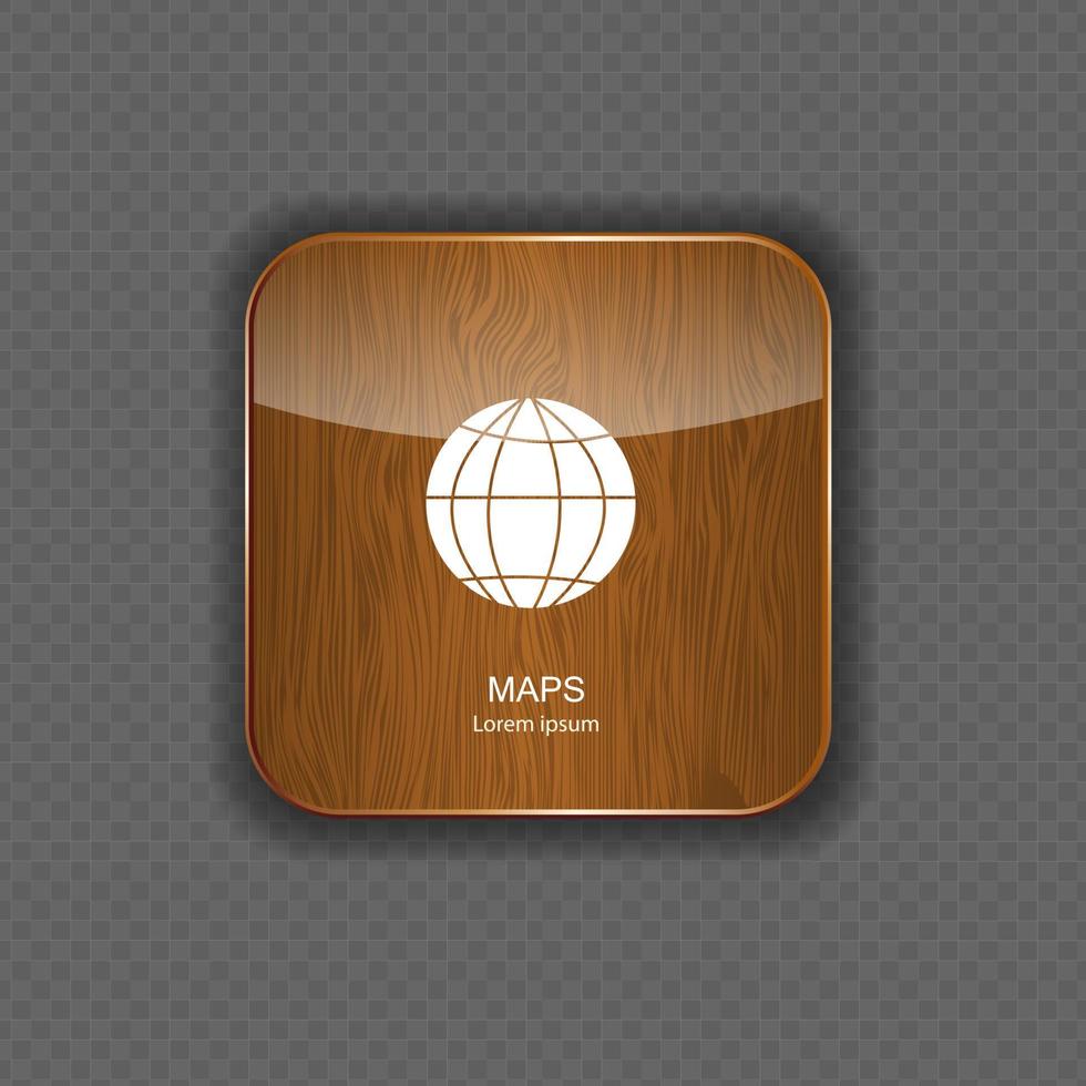 Map wood application icons vector illustration