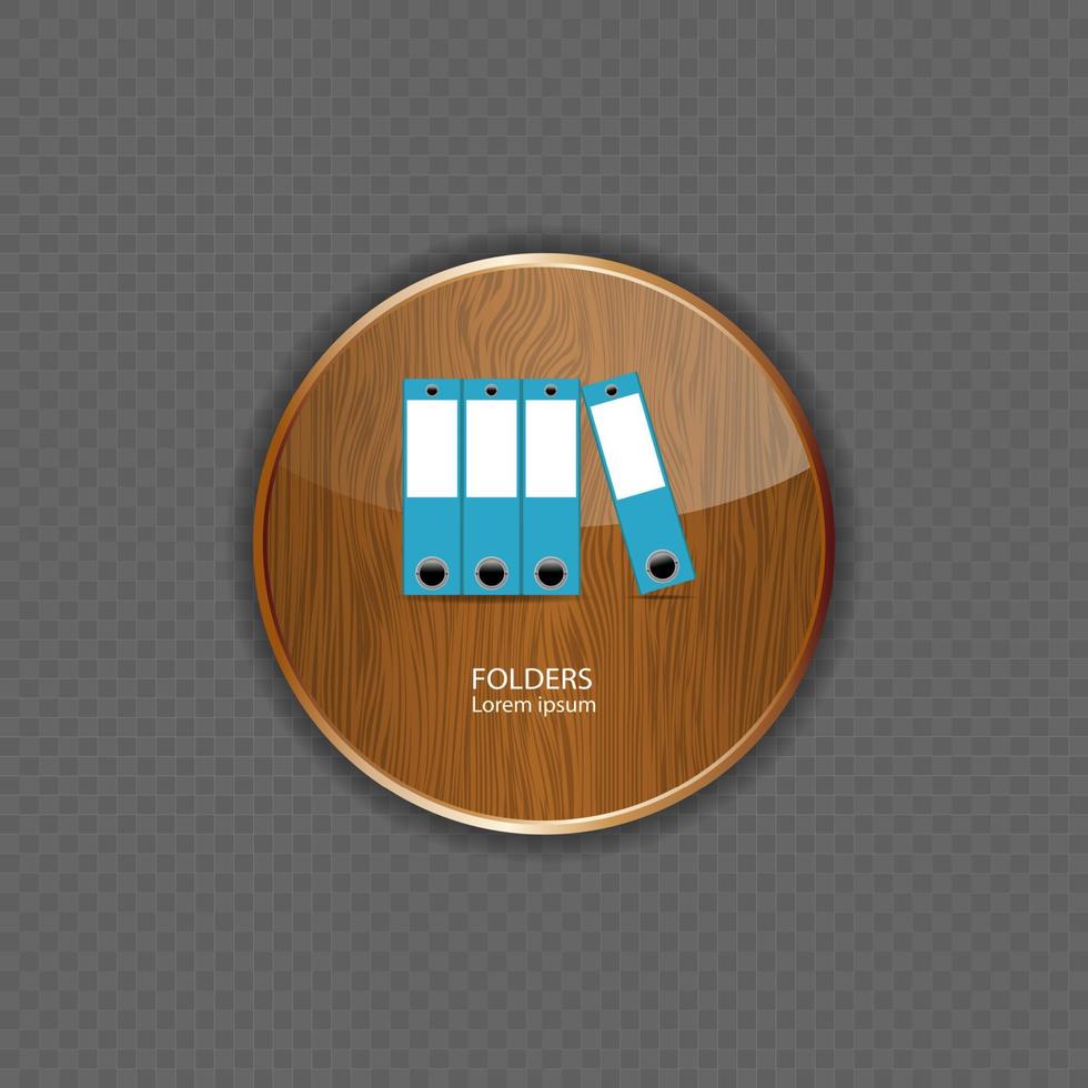 Folders wood application icons vector illustration