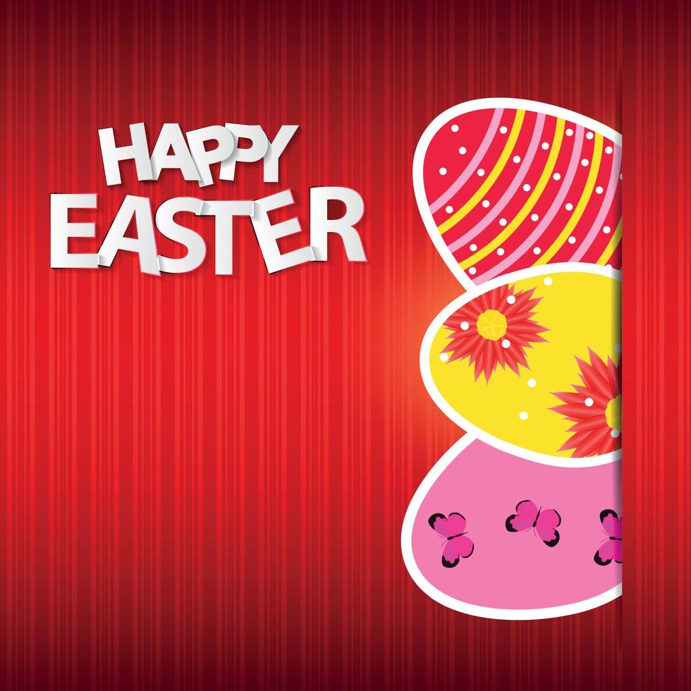 Happy Easter Spring Background Vector Illustration