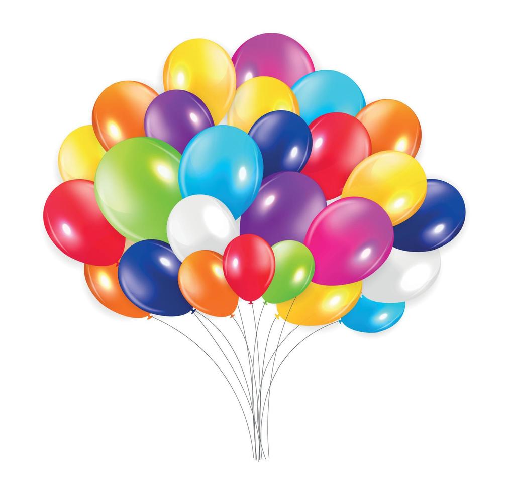 conjunto de globos de colores, ilustración vectorial. vector