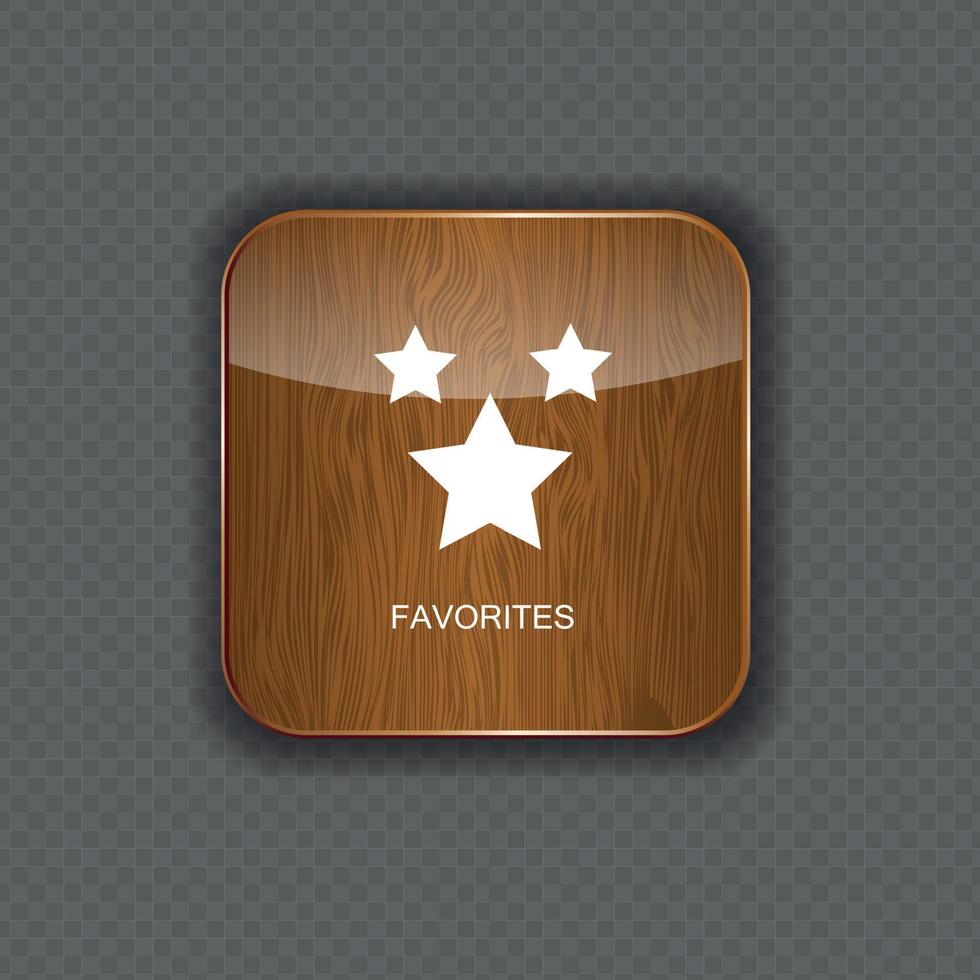 Favourites wood application icons vector illustration