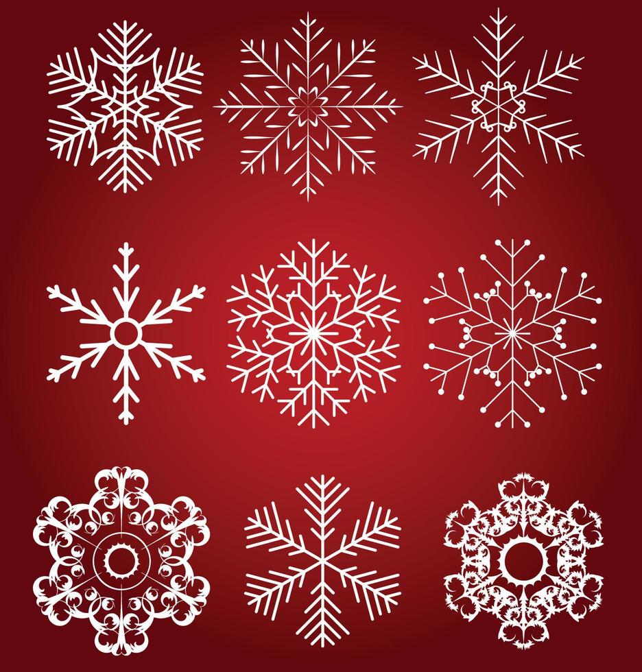 Set of beautiful snowflakes vector illustration