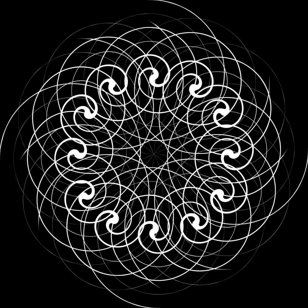 Black and White Abstract Psychedelic Art Background. Vector Illustration.