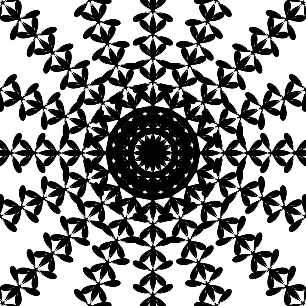 Black and White Abstract Psychedelic Art Background. Vector Illustration.