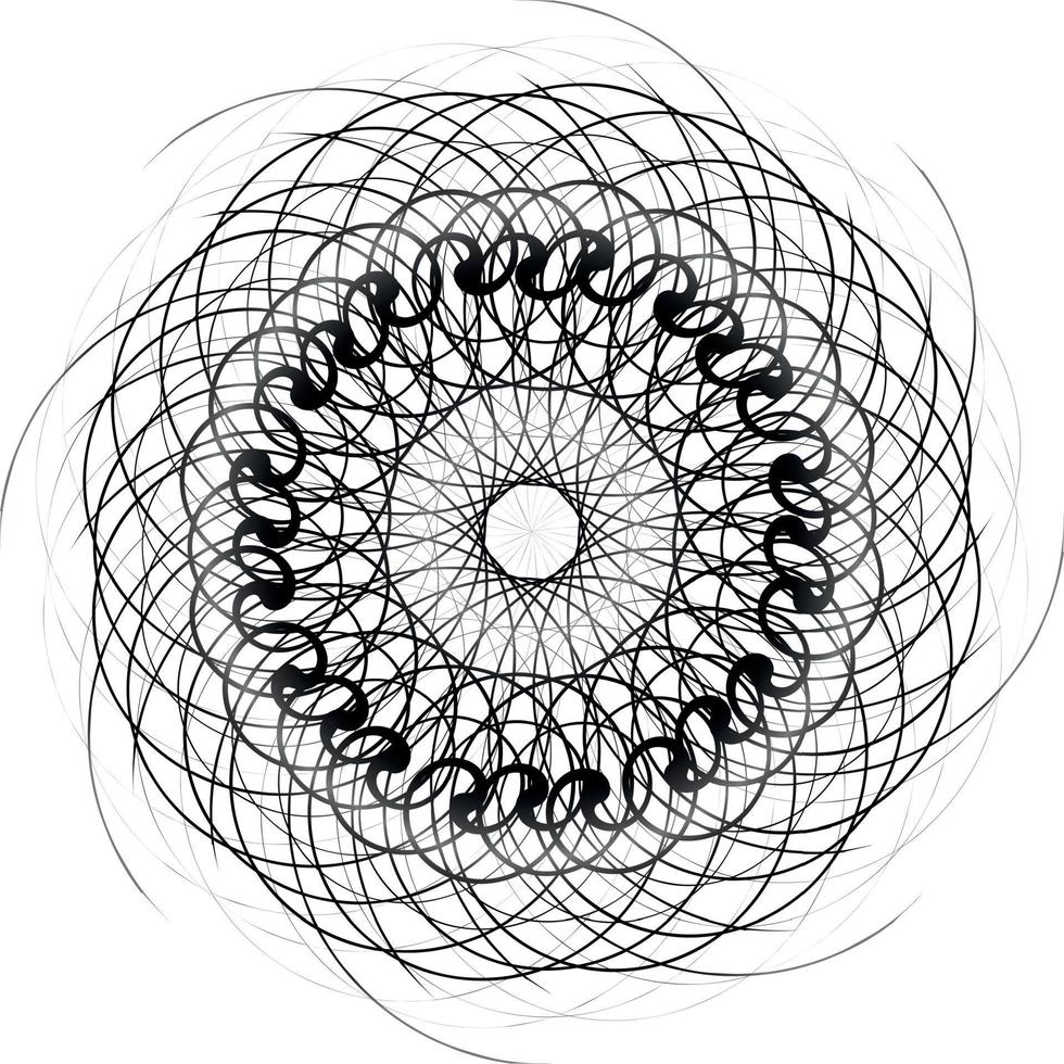 Black and White Abstract Psychedelic Art Background. Vector Illustration.