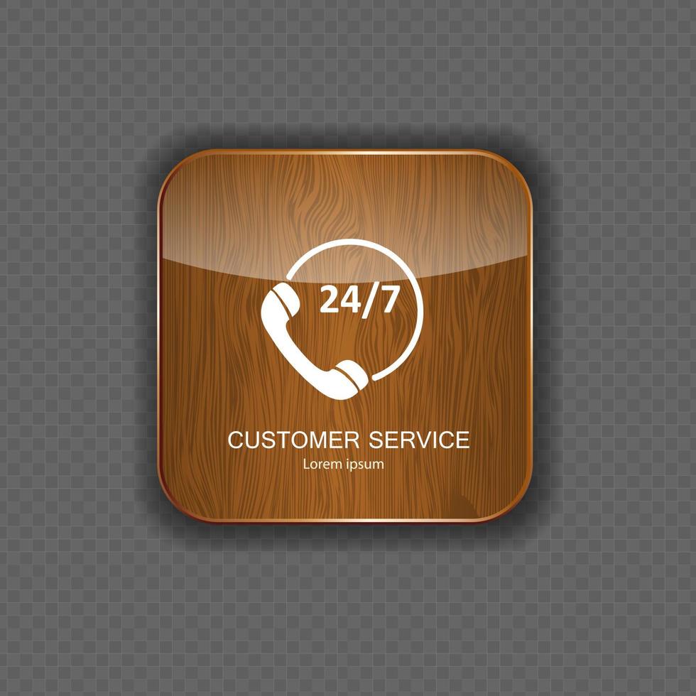 Customer service wood application icons vector