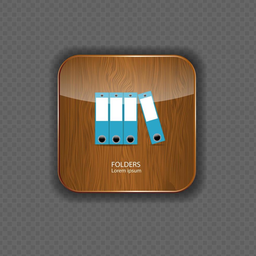 Folders wood application icons vector illustration