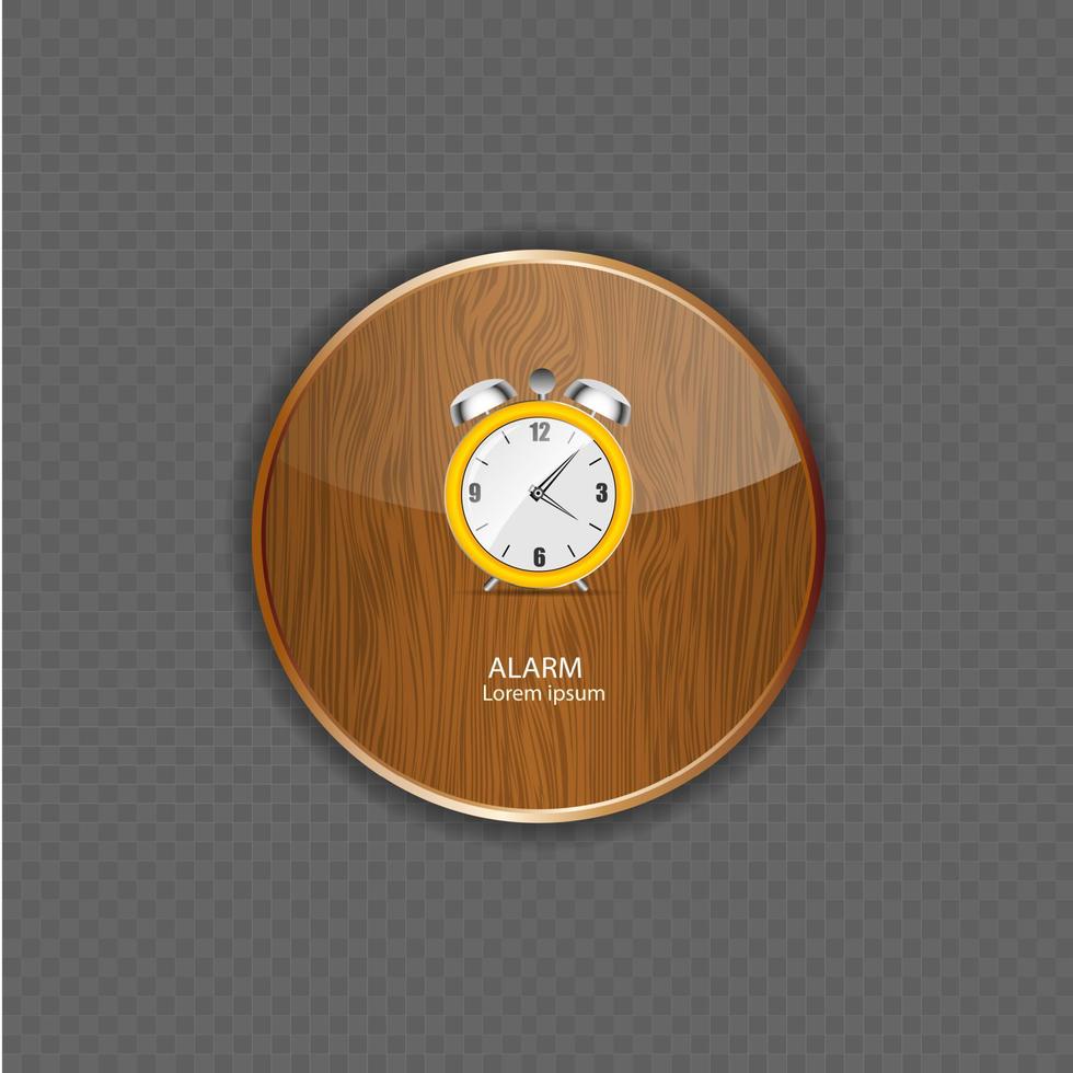 Watch wood application icons vector