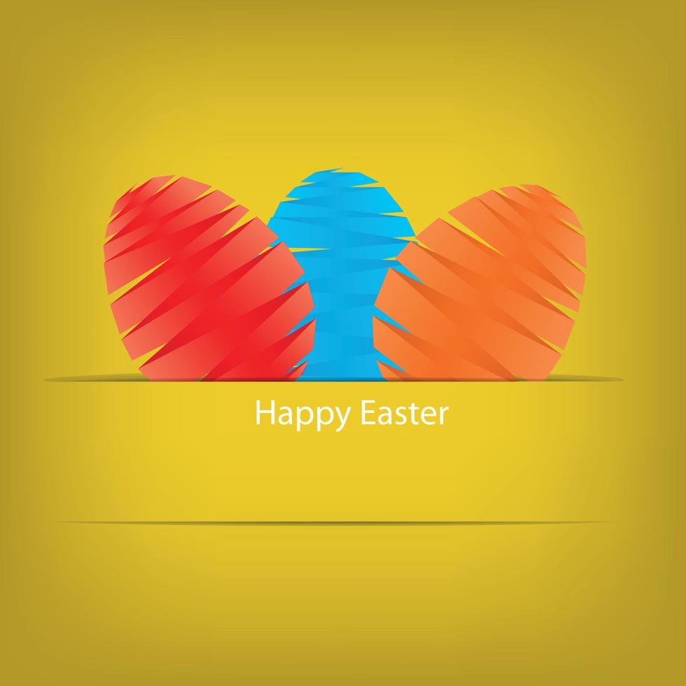 Vector Paper card with easter eggs