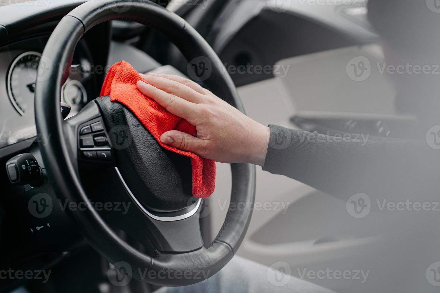 Automobile Detailing Service. Car Interior Cleaning Stock Photo