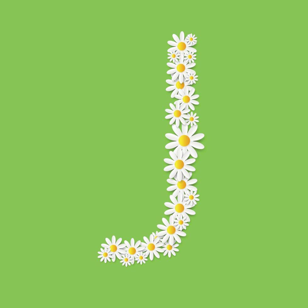 Flora Daisy Design Alphabet Vector Illustartion