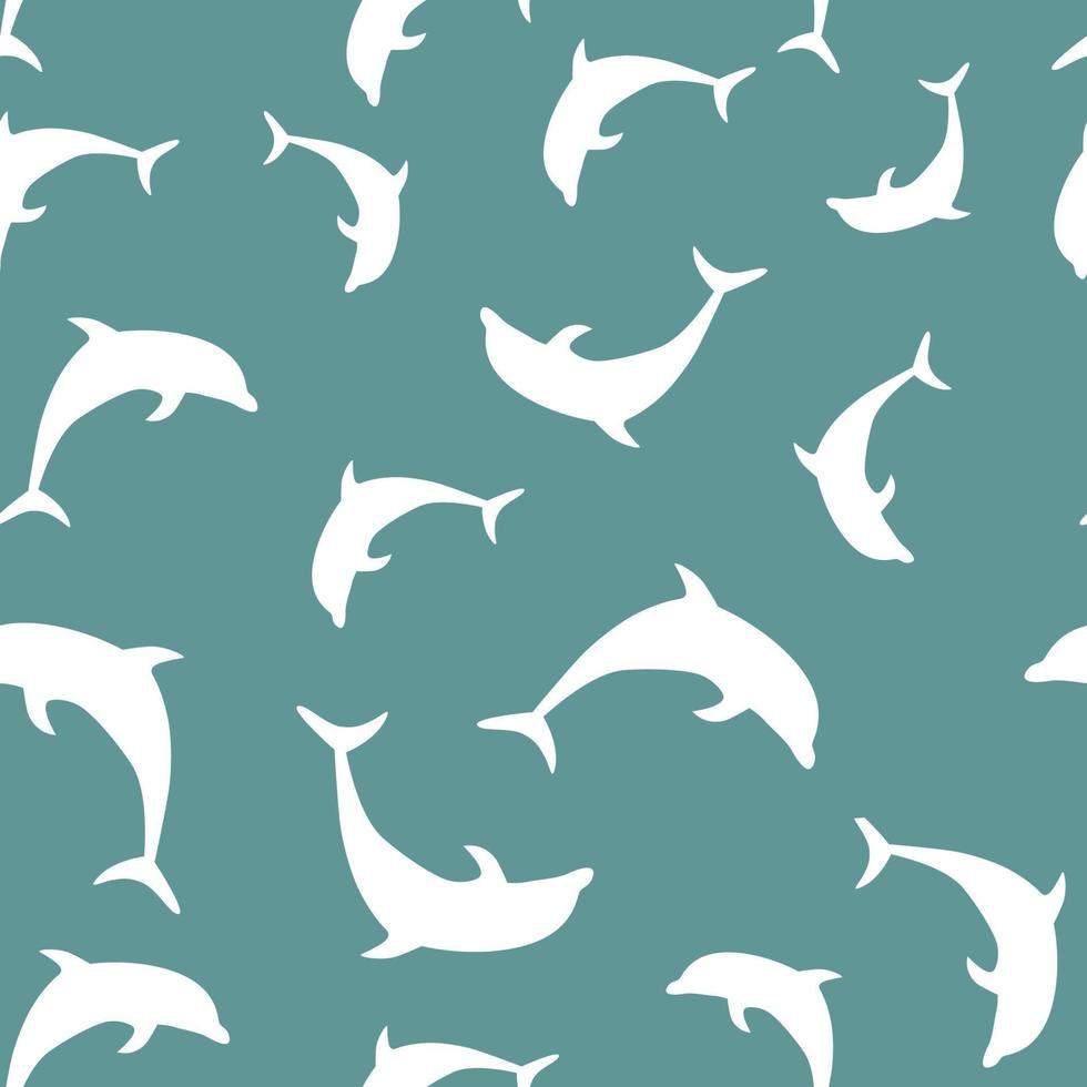 dolphin seamless pattern background vector illustration