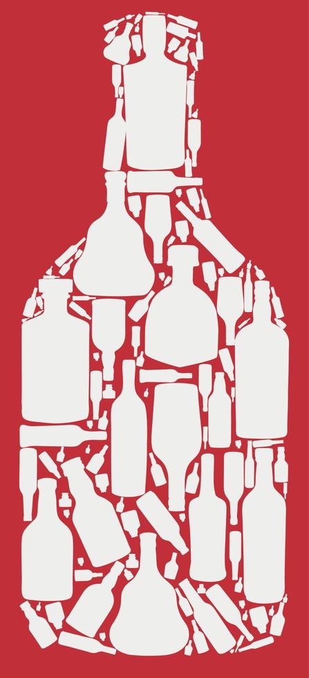vector illustration silhouette alcohol bottle