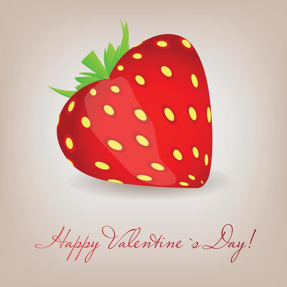 Happy Valentines Day card with heart. Vector illustration