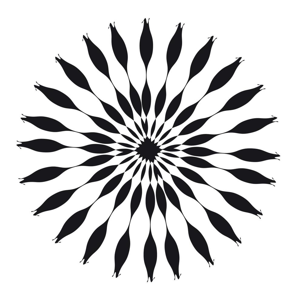 Black and White Abstract Psychedelic Art Background. Vector Illustration.