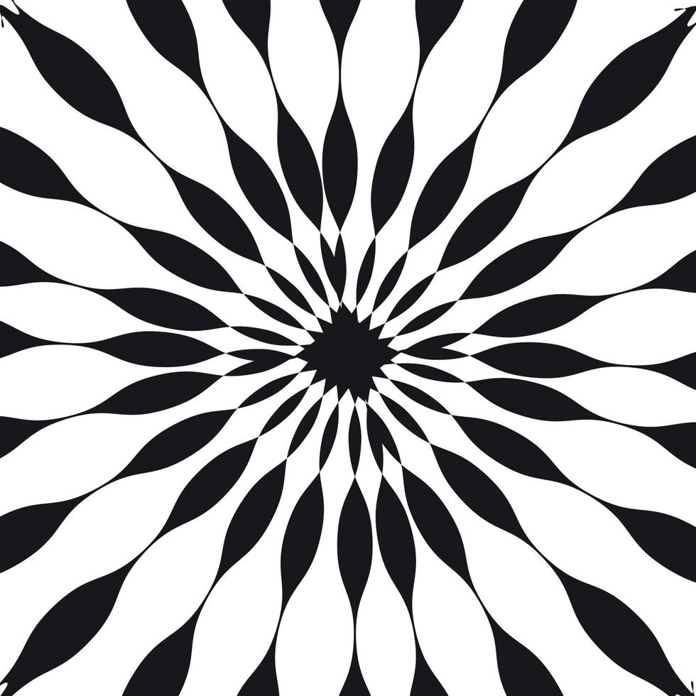 Black and White Abstract Psychedelic Art Background. Vector Illustration.