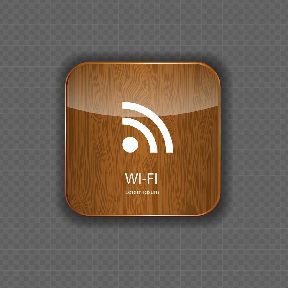 iconos de aplicaciones de madera wi-fi vector