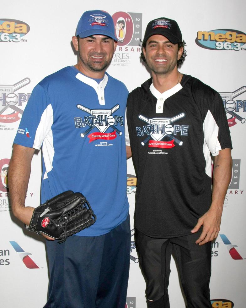 LOS ANGELES, NOV 7 - Adrian Gonzalez, Adrian Bellani at the Adrian Gonzalezs Bat 4 Hope Celebrity Softball Game PADRES Contra El Cancer at the Dodger Stadium on November 7, 2015 in Los Angeles, CA photo