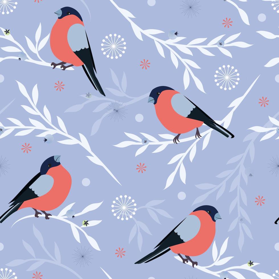 birds winter pattern vector