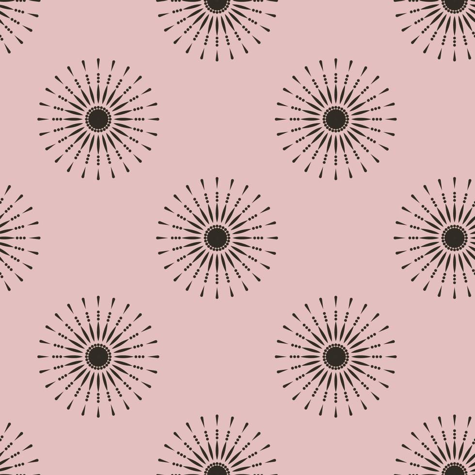 circles flowers abstract pattern asian motif vector