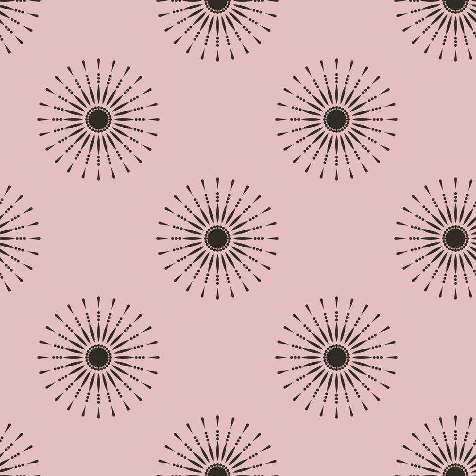 circles flowers abstract pattern asian motif vector