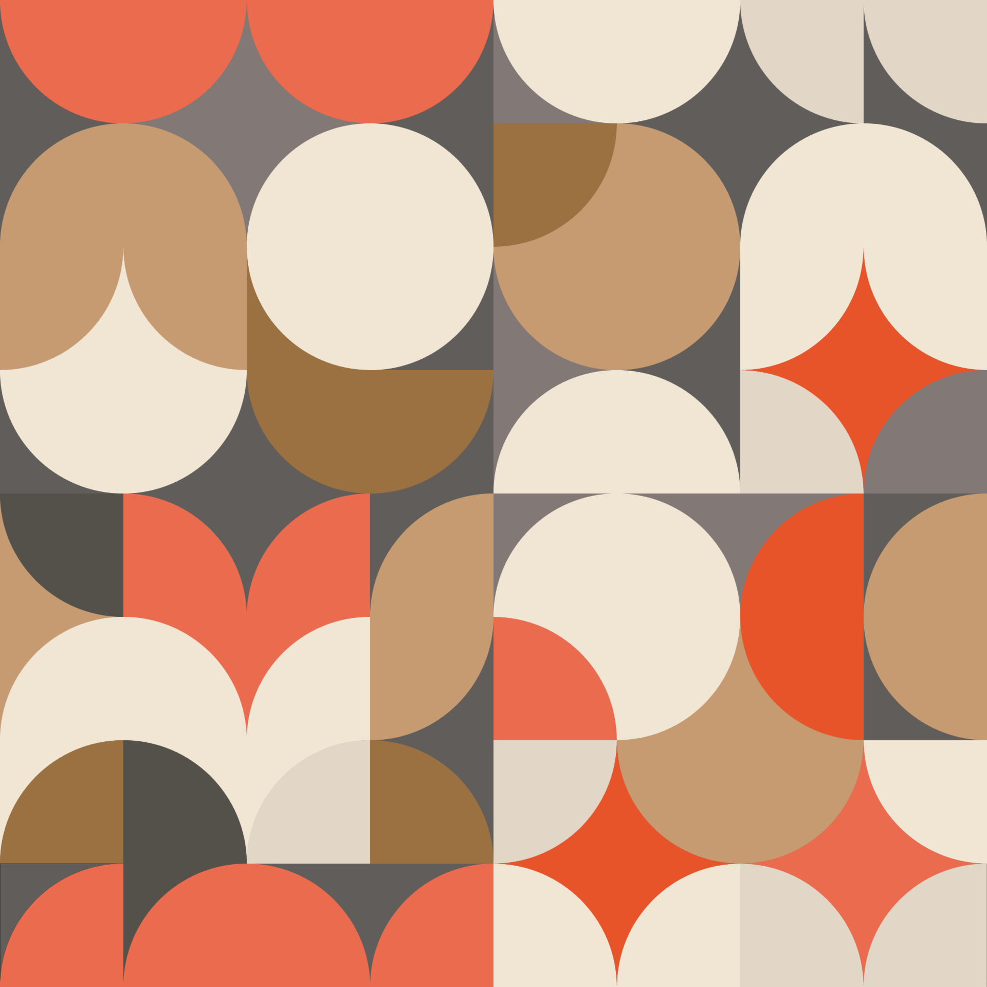Bold abstract beige seamless vector pattern. Modern minimalistic