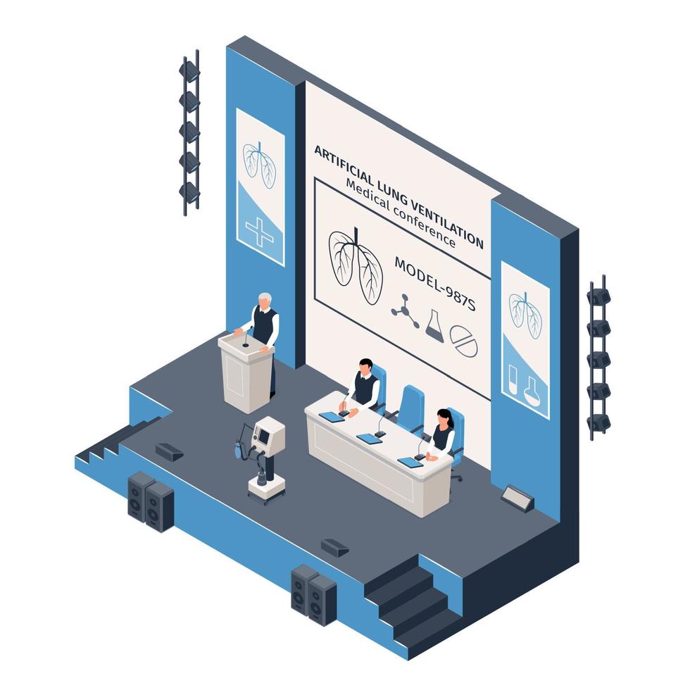 Isometric Press Conference vector