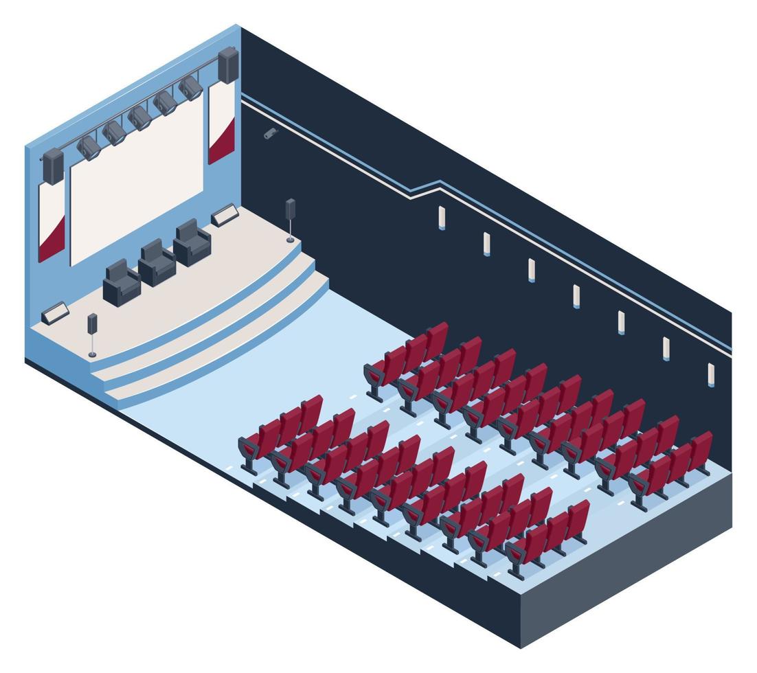Isometric Press Conference Hall vector