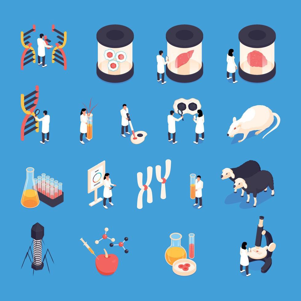 Isometric Genetic Engineering Set vector