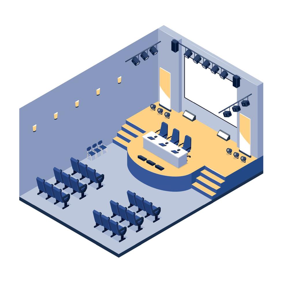 Isometric Press Conference Hall vector