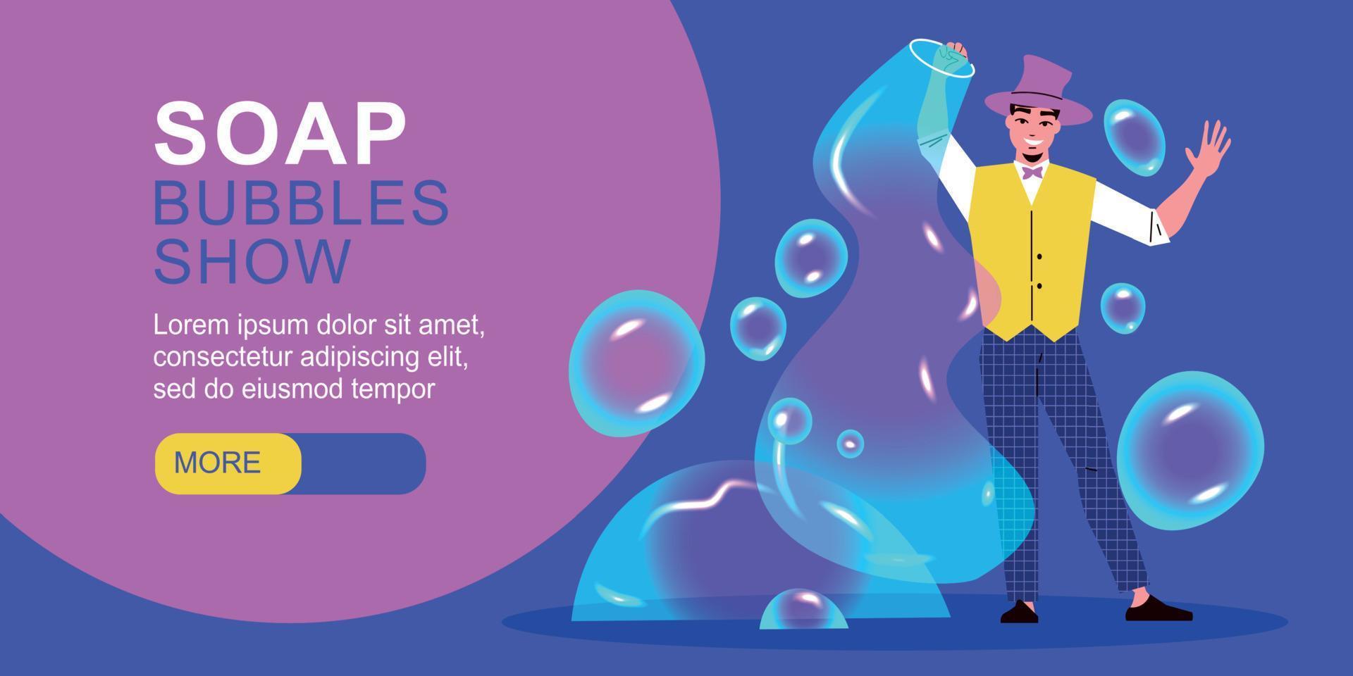 Soap Bubbles Show Horizontal Banner vector