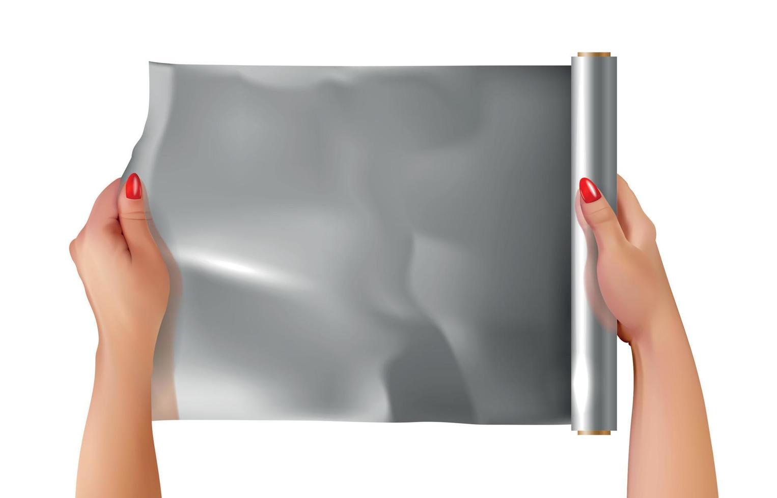 Aluminium Foil Roll Composition vector