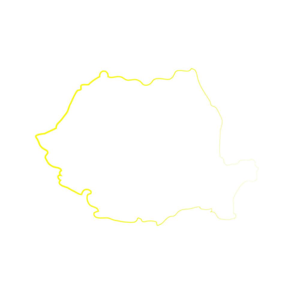 Mapa de Rumania sobre fondo blanco. vector