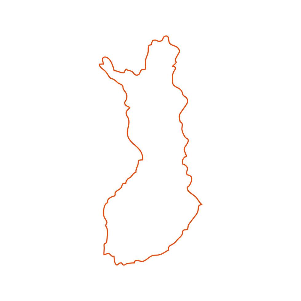 Finlandia mapa sobre fondo blanco. vector