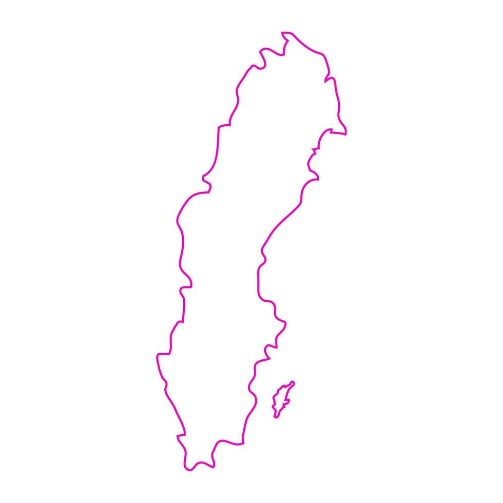 Sweden map on white background vector