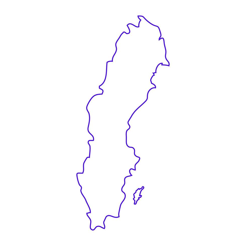 Sweden map on white background vector