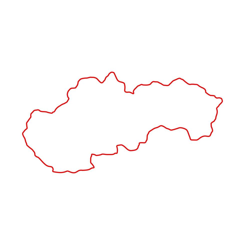 Eslovaquia mapa sobre fondo blanco. vector