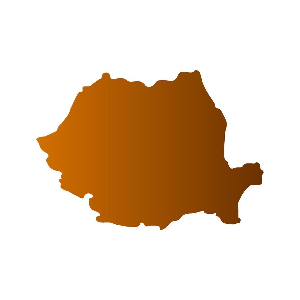 Mapa de Rumania sobre fondo blanco. vector