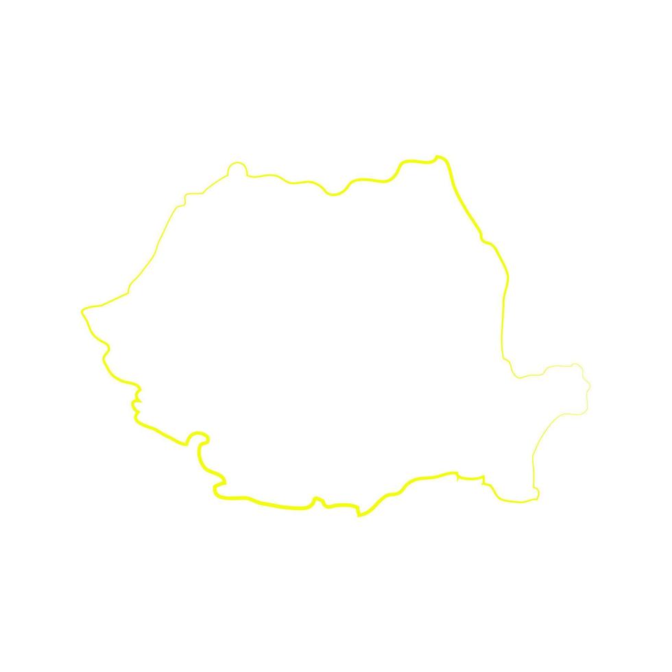 Mapa de Rumania sobre fondo blanco. vector