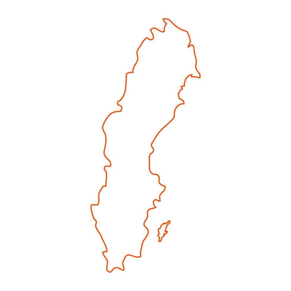 Sweden map on white background vector